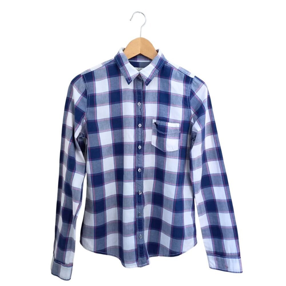 Abercrombie & Fitch Kids Blue Plaid Button-Down Shirt – Boys Size M 10–12 Years
